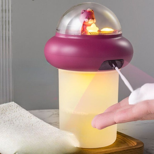 Fialový dávkovač mýdla pro děti