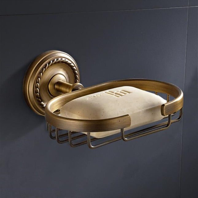 Mosazný nástěnný košík na mýdlo