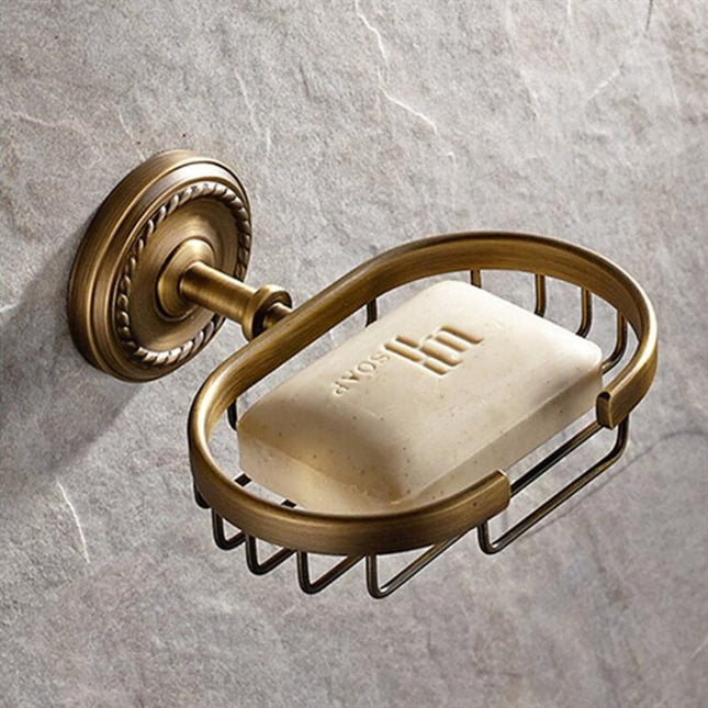 Mosazný nástěnný košík na mýdlo
