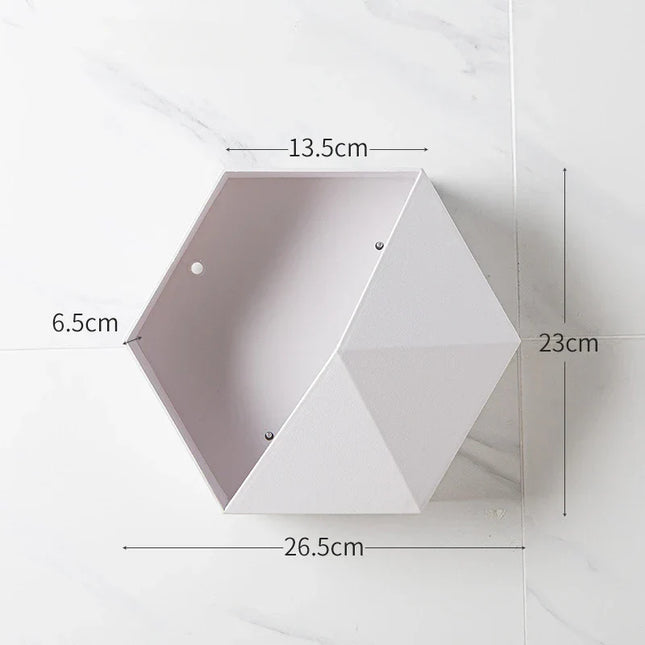 Nástěnná polička hexagon do koupelny