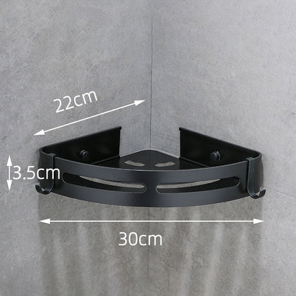 Černá rohová polička do sprchového koutu