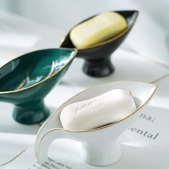 Keramická mýdlenka ve tvaru listu