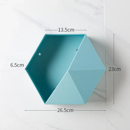 Nástěnná polička hexagon do koupelny