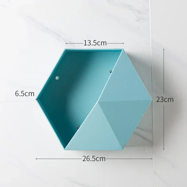 Nástěnná polička hexagon do koupelny