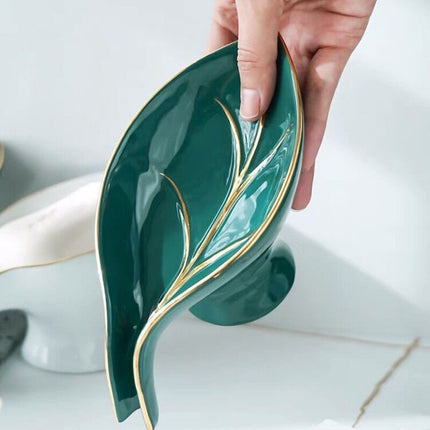 Keramická mýdlenka ve tvaru listu