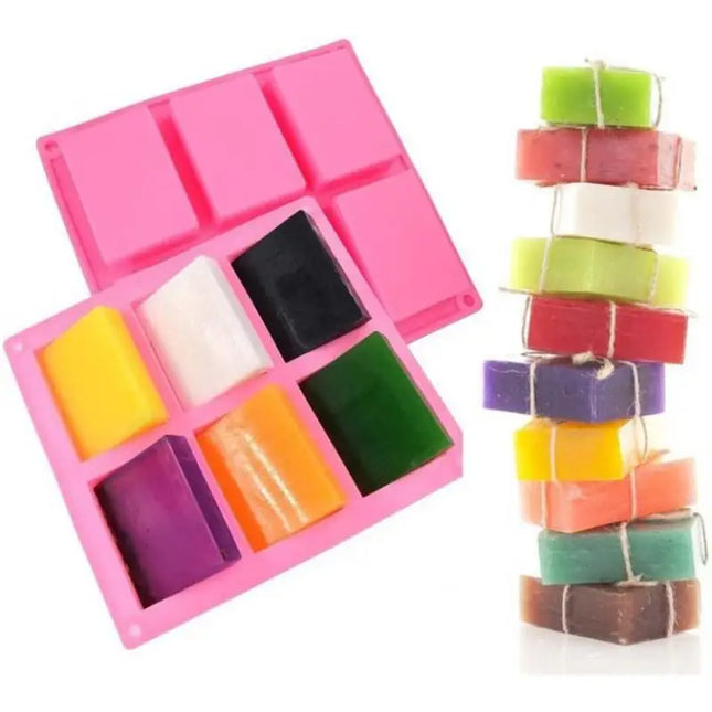 Silikonová forma na 6 kostek mýdla