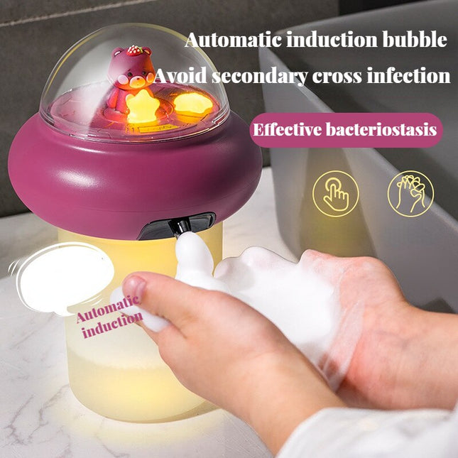 Fialový dávkovač mýdla pro děti