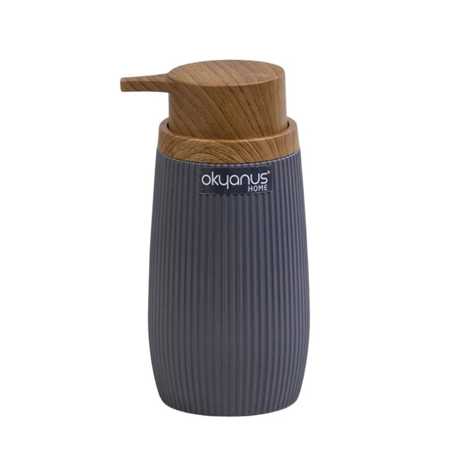 Designový dávkovač mýdla s dřevěným víčkem