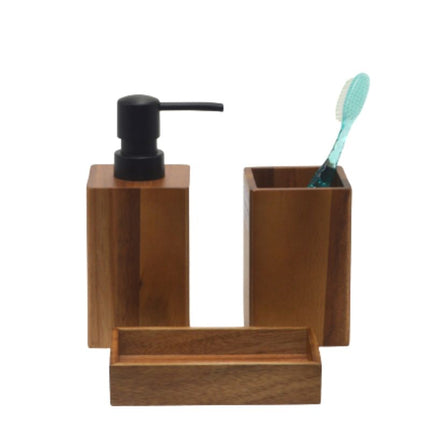 Dávkovač mýdla z akáciového dřeva hranatý