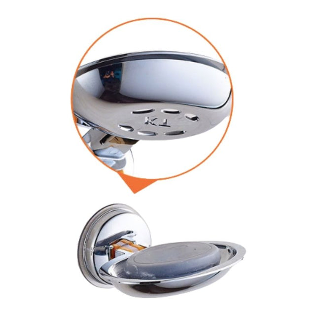 Kulatá nerezová mýdlenka s přísavkou