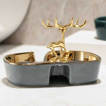 Keramická mýdlenka se zlatým jelenem