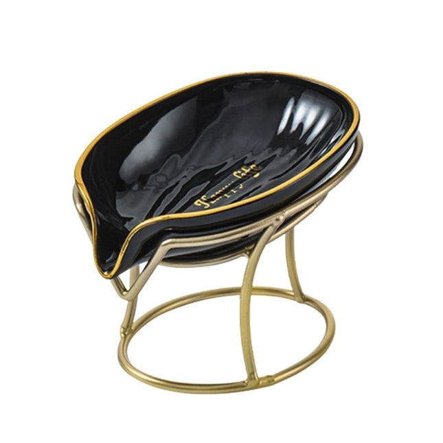 Luxusní zlatá mýdlenka ve tvaru listu