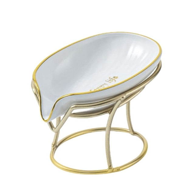 Luxusní zlatá mýdlenka ve tvaru listu