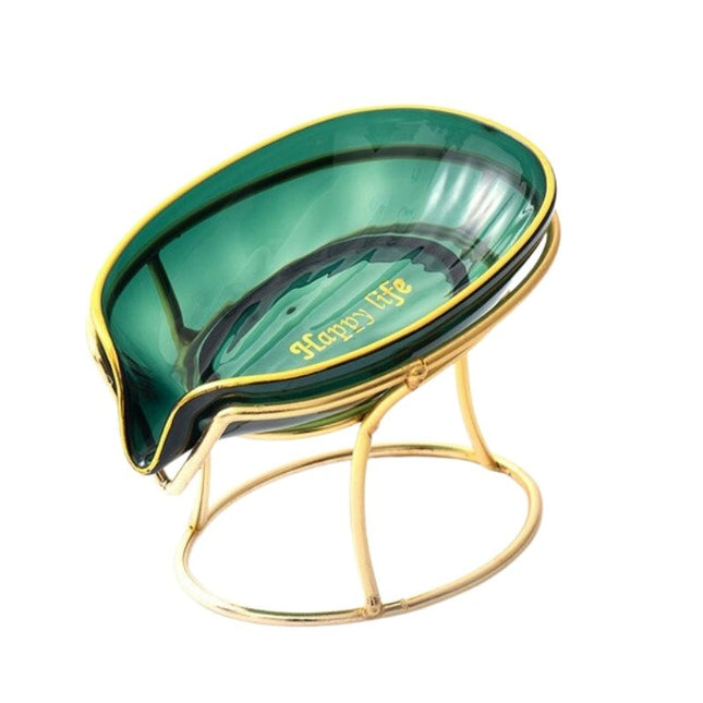 Luxusní zlatá mýdlenka ve tvaru listu