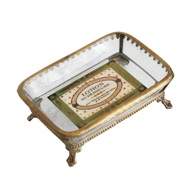 Elegantní mýdlenka ze skla a mosazi