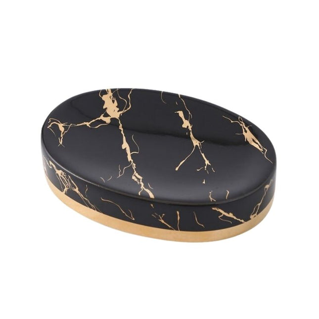 Oválná mýdlenka s dekorem mramoru