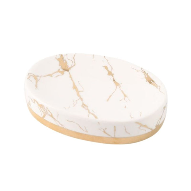 Oválná mýdlenka s dekorem mramoru