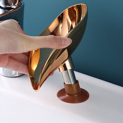 Designová mýdlenka s přísavkou ve tvaru listu