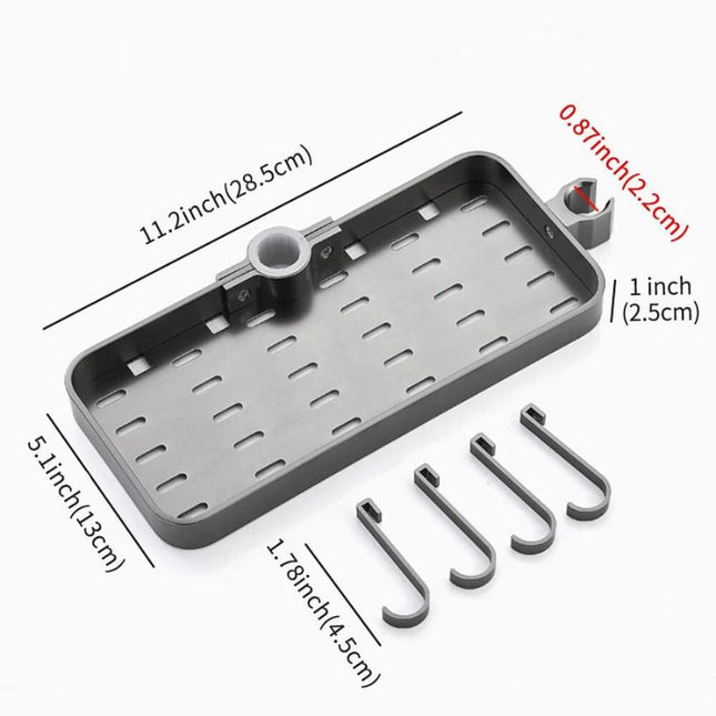 Černá polička na sprchovou tyč