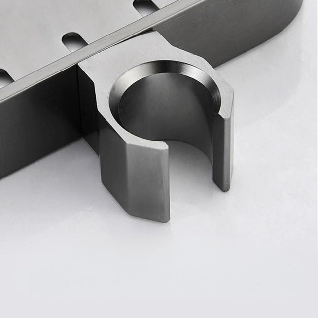 Černá polička na sprchovou tyč