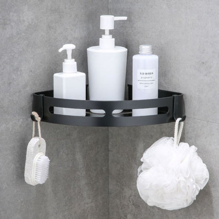 Černá rohová polička do sprchového koutu