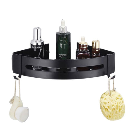 Černá rohová polička do sprchového koutu